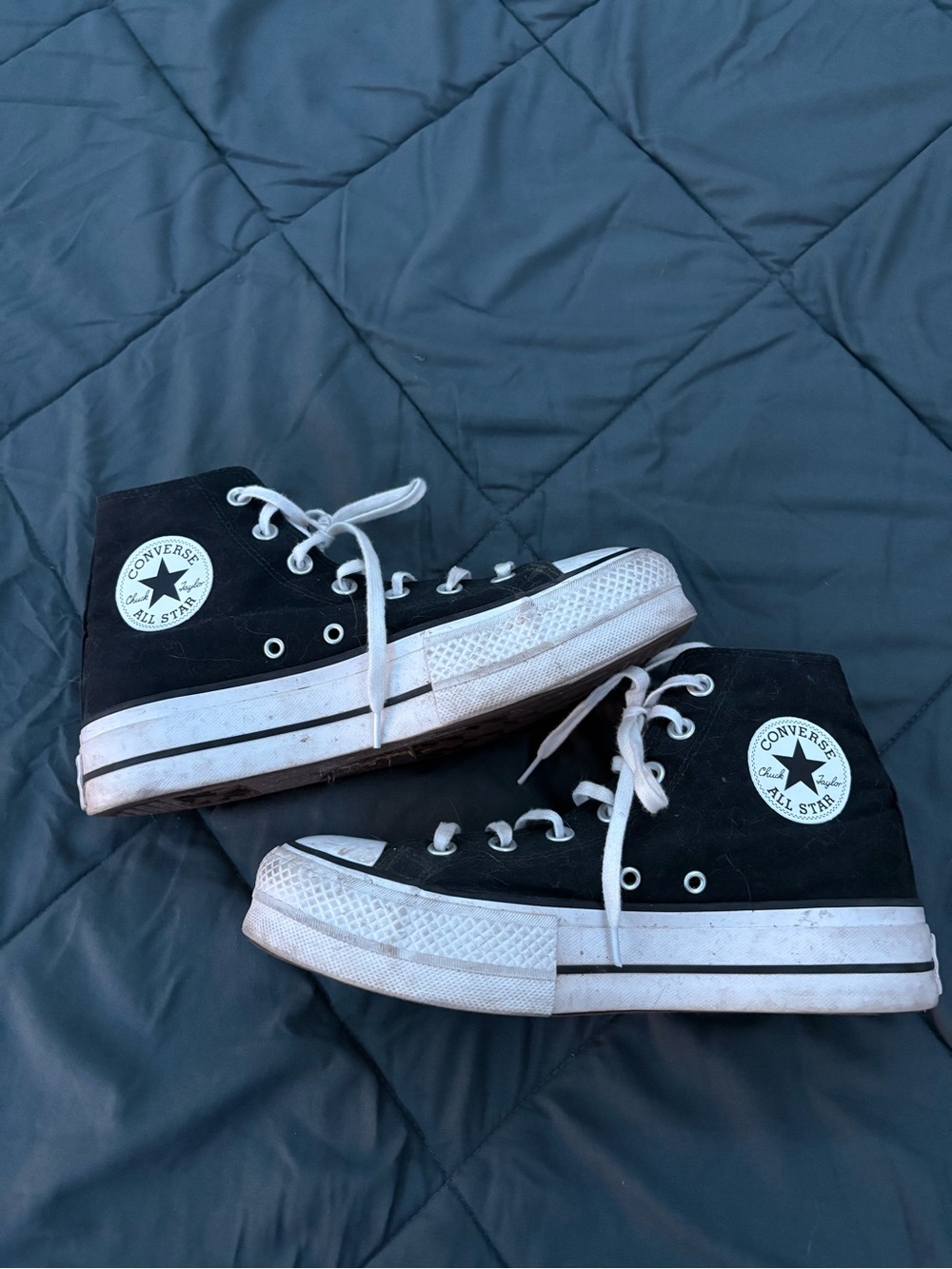 Converse Black and White women’s' High-Top platform Sneakers